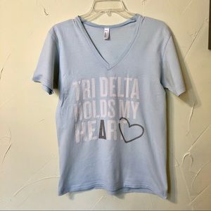 Tri Delta Light Blue V-Neck Tee